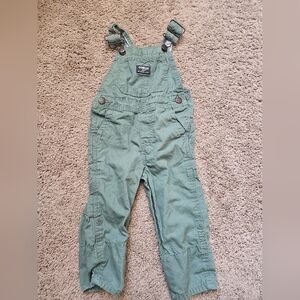 Osh kosh bgosh 2t toddler Overalls long bibs dark green gender nuetral forest